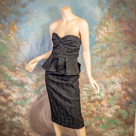 VERONICA BEARD Black Strapless Jacquard Allyson Dress  Size 6 NWT - Picture 4 of 16